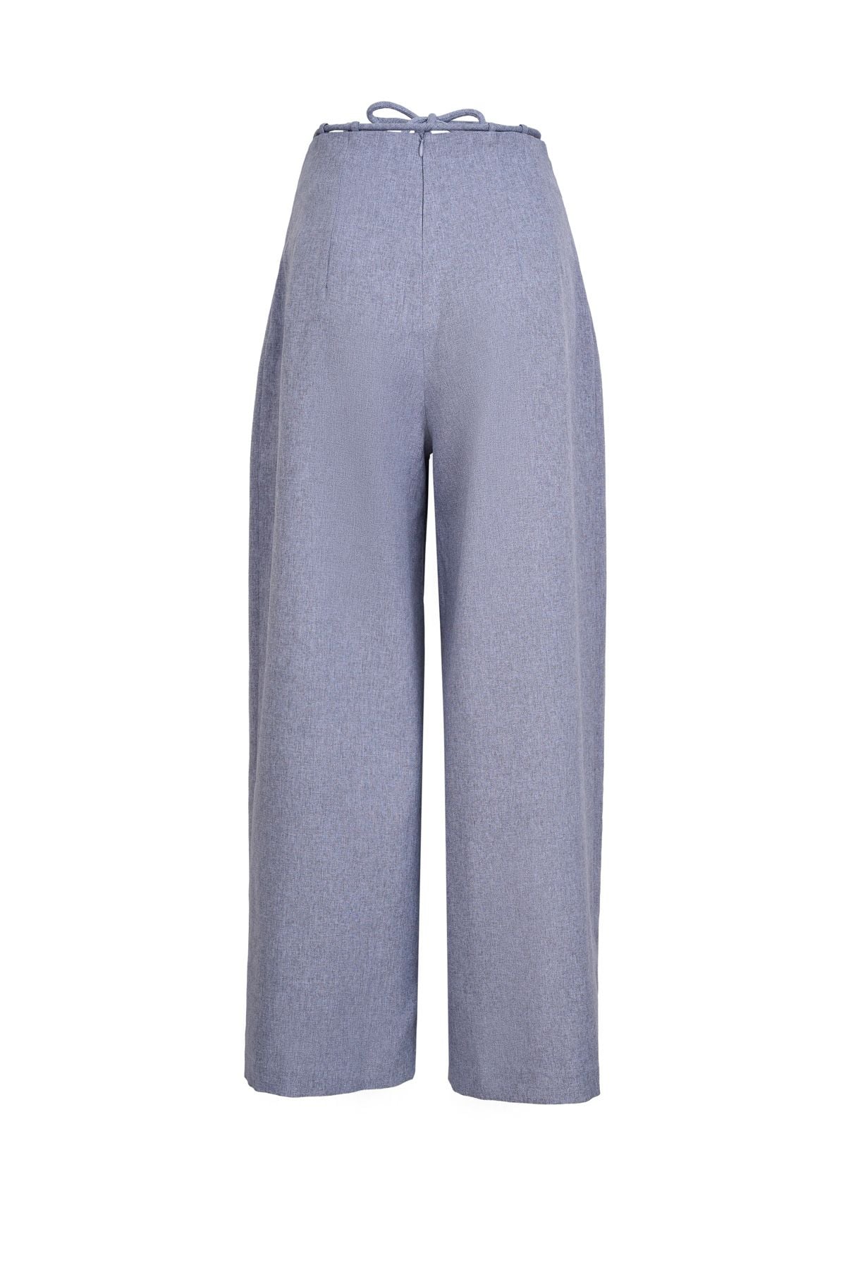 FQD51200 - Quần dài công sở vải thô dày dáng suông ống rộng cạp có dây thắt tạo kiểu - JAN.