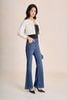 FVO085 - Áo khoác jean dáng croptop cổ tròn tay dài thân áo có túi tạo kiểu - PANTIO