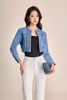 FVO085 - Áo khoác jean dáng croptop cổ tròn tay dài thân áo có túi tạo kiểu - PANTIO