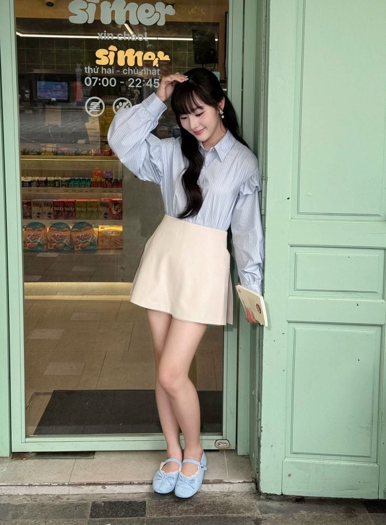 FJN3766 - tylekeo88ax ngắn vải thô dáng chữ A cạp liền khoá thân sau - JAN.
