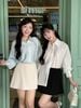 FAS74239 - Áo sơ mi công sở vải thô mỏng dáng suông cổ bẻ tay dài phối măng sec tạo kiểu - JAN.
