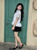 FJN3731 - Chân váy ngắn vải thun cotton dáng chữ A cạp chun co giãn thân váy xếp ly thời trang - JAN.