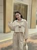 BAK93718 - Áo kiểu dạo phố vải thun cotton dáng croptop cổ bẻ phối khóa kim loại thân áo in hoạ tiết gấu bo chun ôm - JAN.