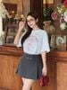 FJN7778 - Chân váy ngắn dạo phố vải thô đũi dáng chữ A cạp cao thân váy phối ly tạo kiểu khoá thân sau ( có lót ) - JAN.