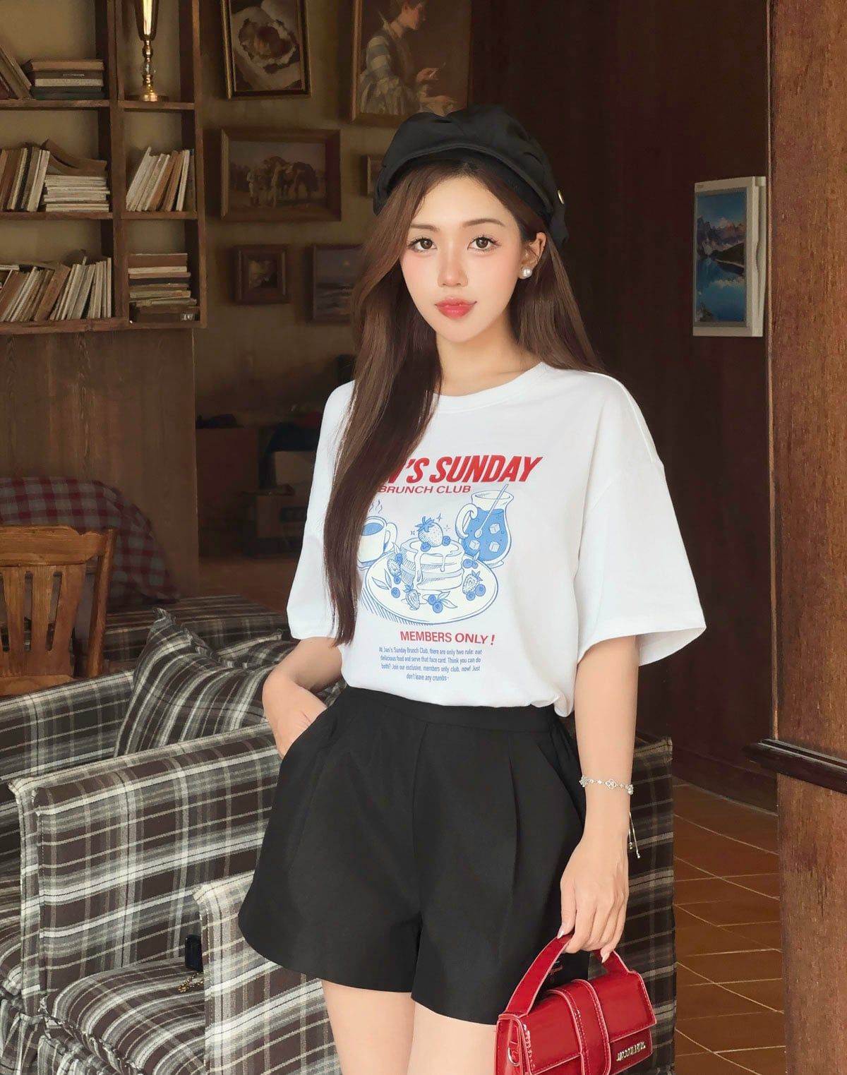 FAT3666 - Áo thun vải cotton dáng suông cổ tròn tay cộc thân áo in hoạ tiết thời trang - JAN.