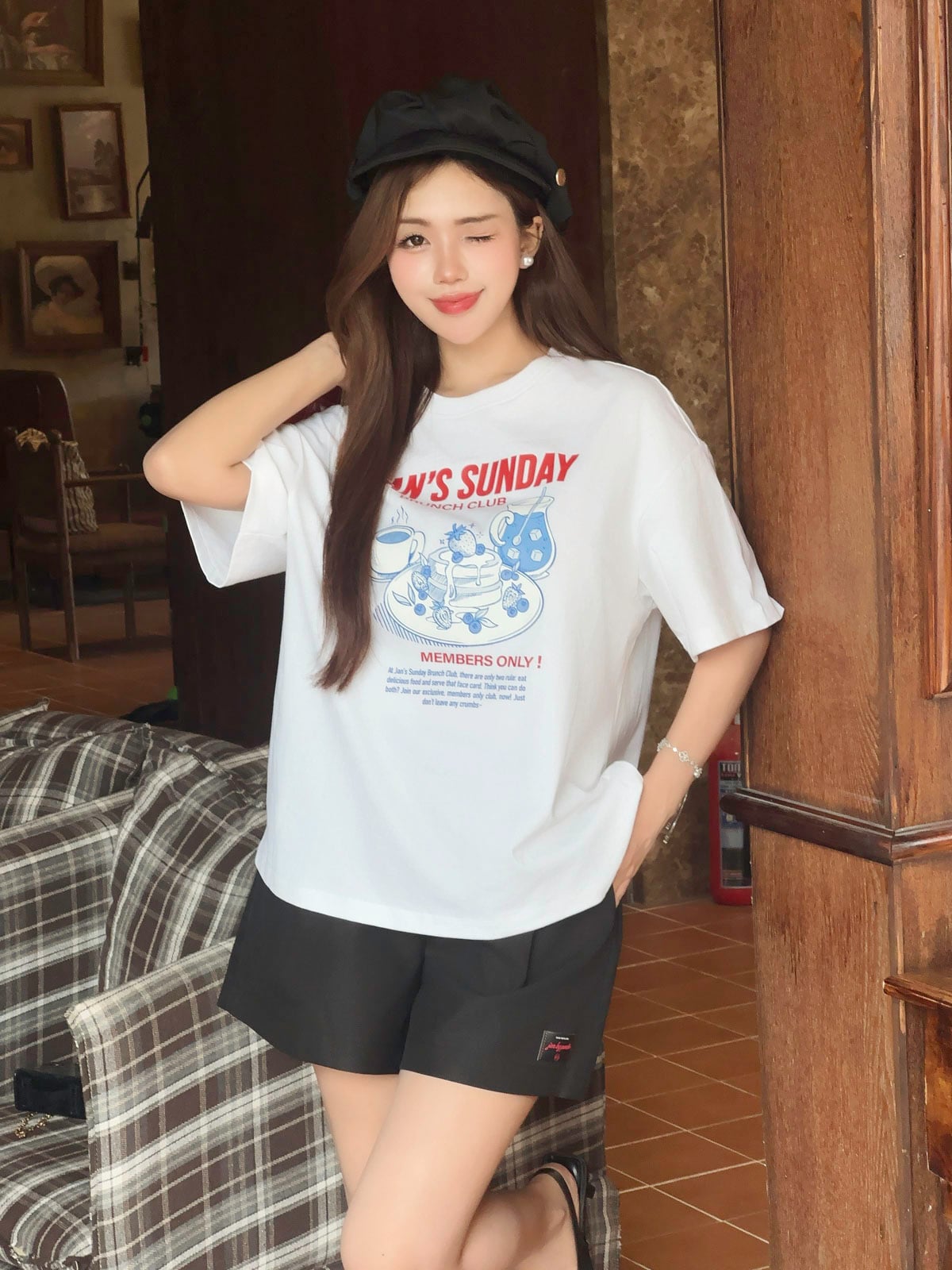 FAT3666 - Áo thun vải cotton dáng suông cổ tròn tay cộc thân áo in hoạ tiết thời trang - JAN.