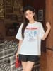 FAT3666 - Áo thun vải cotton dáng suông cổ tròn tay cộc thân áo in hoạ tiết thời trang - JAN.