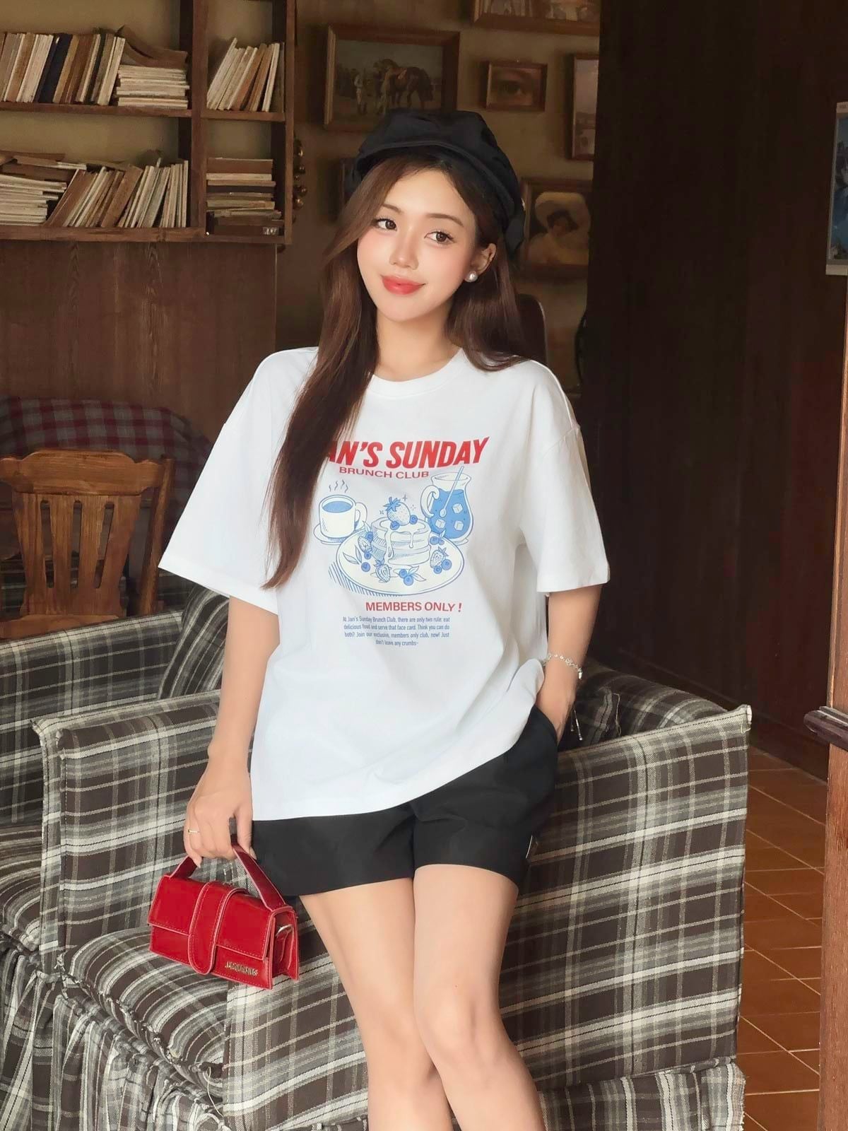 FAT3666 - Áo thun vải cotton dáng suông cổ tròn tay cộc thân áo in hoạ tiết thời trang - JAN.
