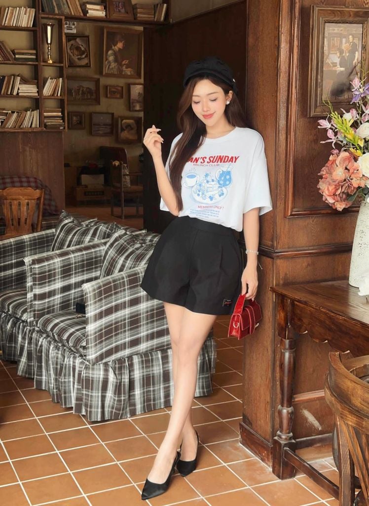 FAT3666 - Áo thun vải cotton dáng suông cổ tròn tay cộc thân áo in hoạ tiết thời trang - JAN.