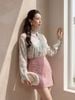 FAS33976 - tylekeo8888 công sở vải chiffon hoa dáng suông cổ đức tay dài cài khuy thân trước - tỷ lệ kèo 8899