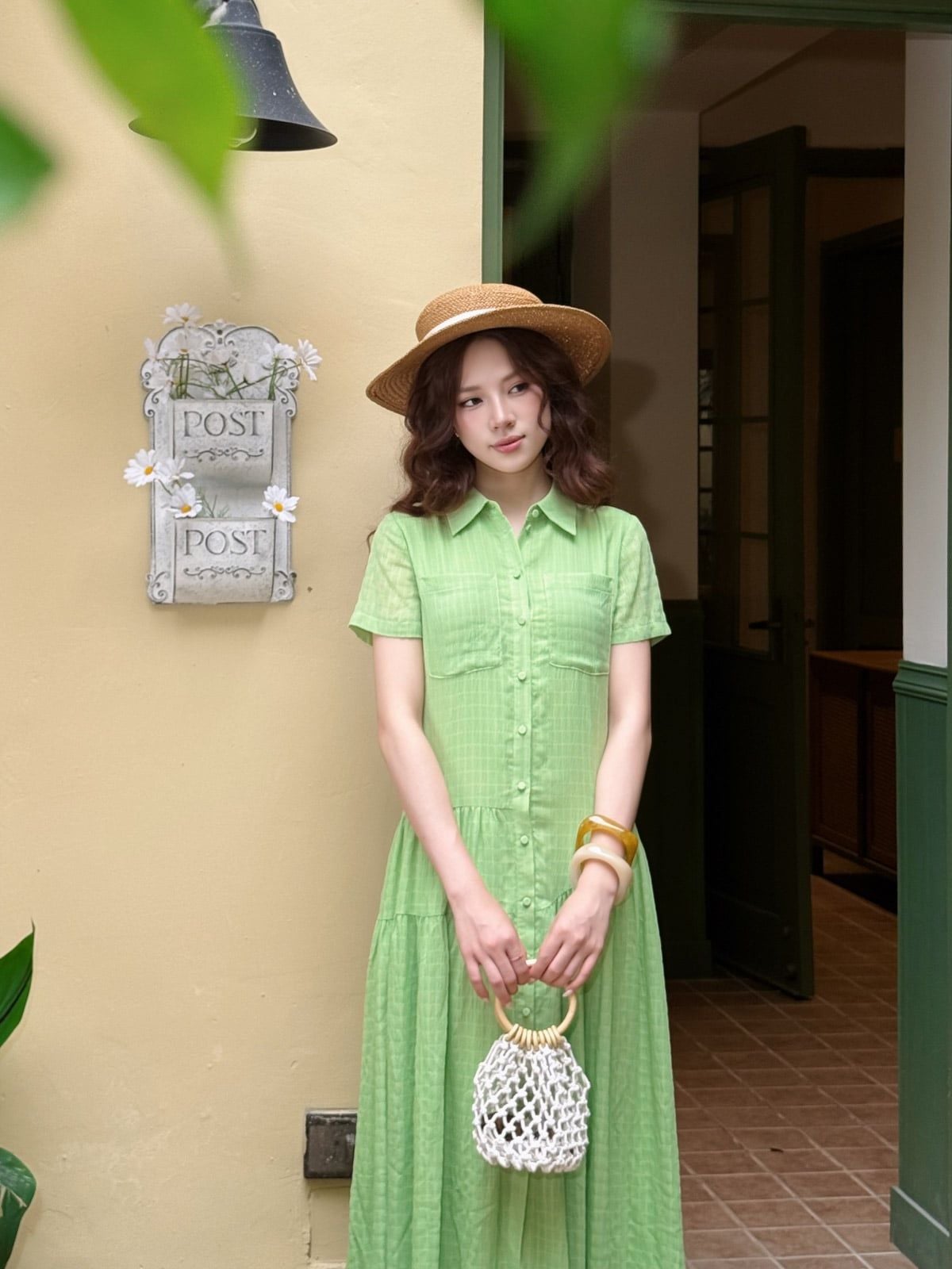 FDC34192 - tỷ lệ kèo 8899 vải chiffon xốp dáng suông cổ đức tay ngắn thân váy xếp nhún tạo xoè cài khuy thân trước - tỷ lệ kèo 8899