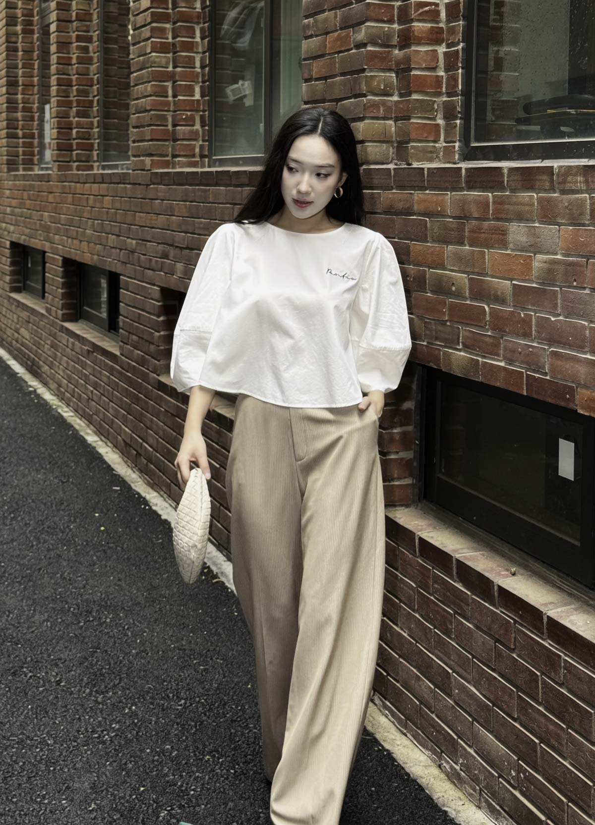 FAS34006 - tylekeo8888 công sở vải thô kate dáng croptop tay lửng ngực áo hoạ tiết thời trang - tỷ lệ kèo 8899