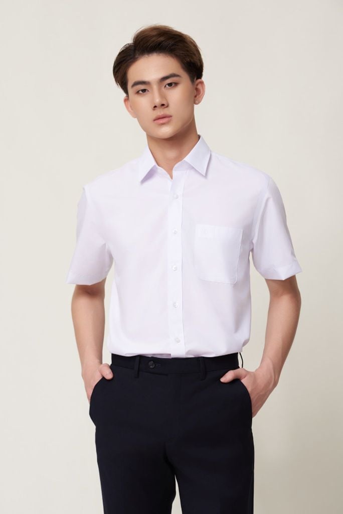 Sơ mi nam cộc tay May 10 form RegularFit mã 010126903ONL1 AT049