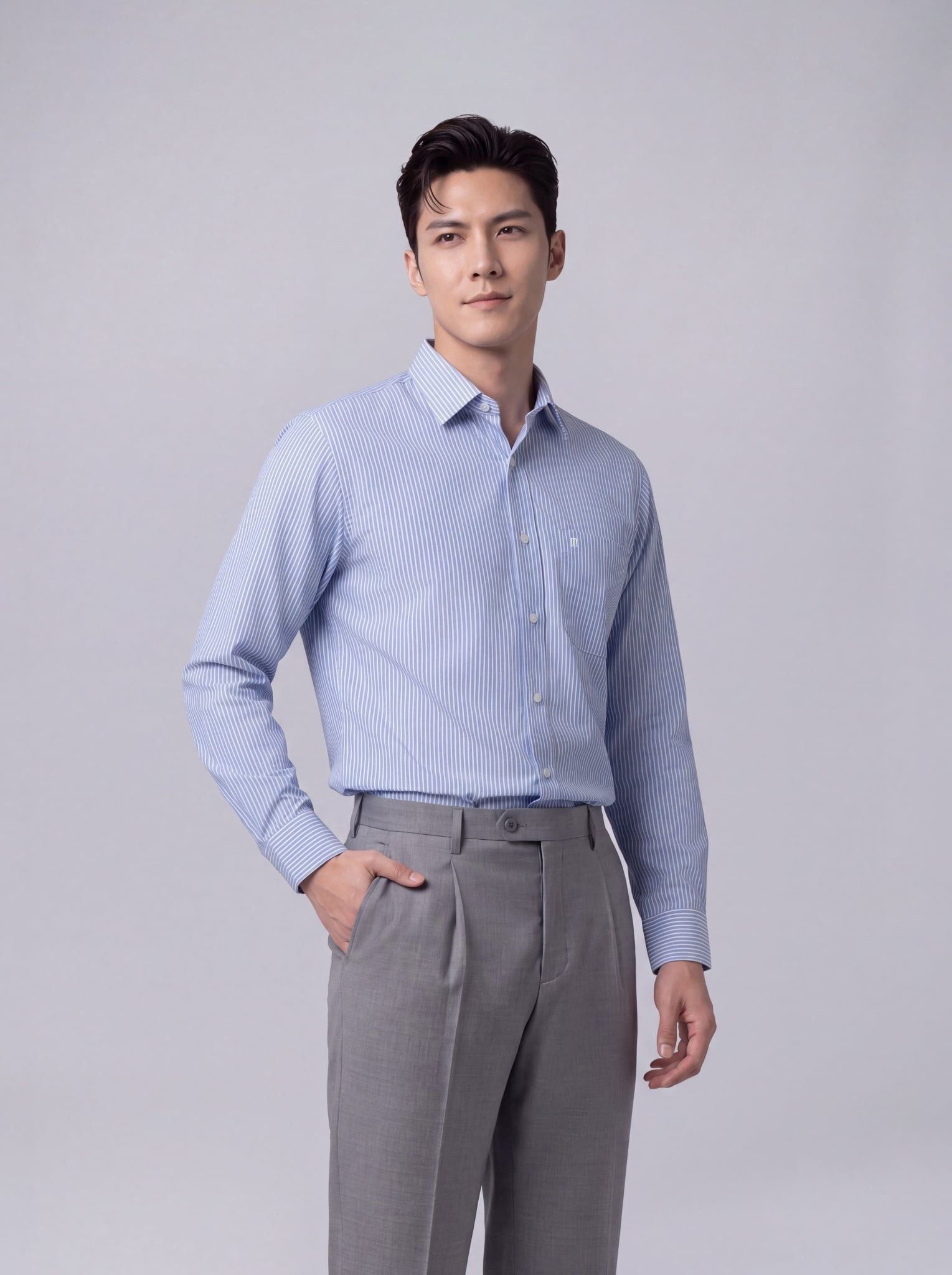 Sơ mi nam dài tay May 10 form RegularFit mã 010124215ĐT AD174