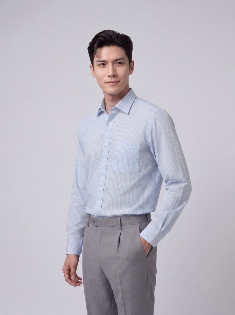 Sơ mi nam dài tay May 10 form Regular mã 010124236ĐT AD177