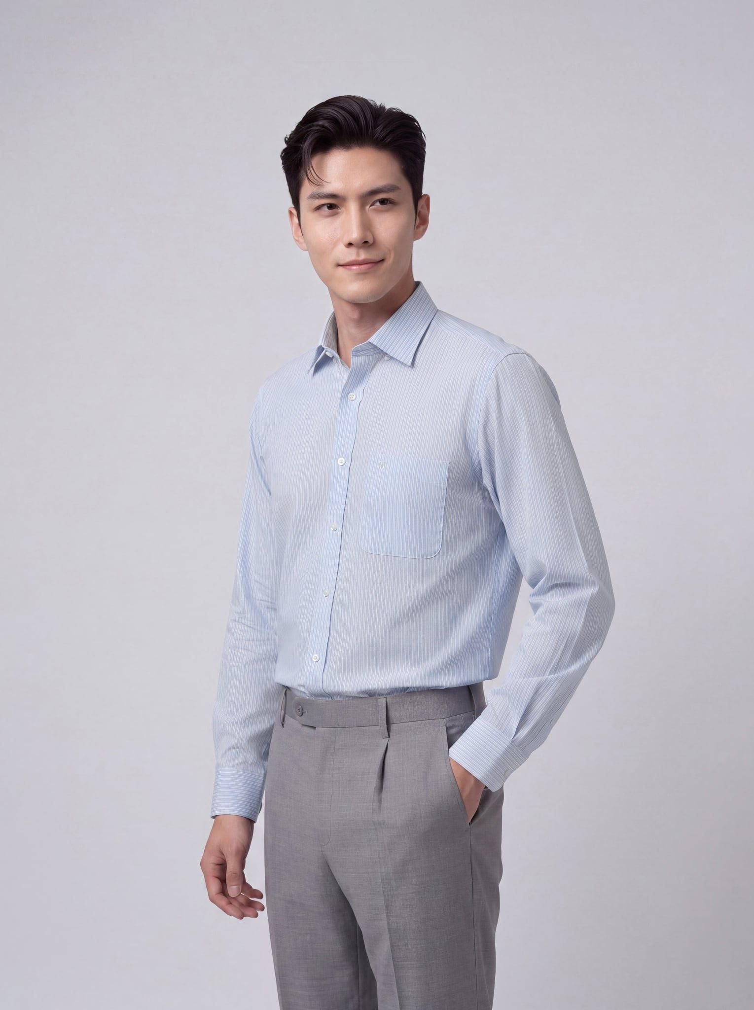 Sơ mi nam dài tay May 10 form Regular mã 010124236ĐT AD177
