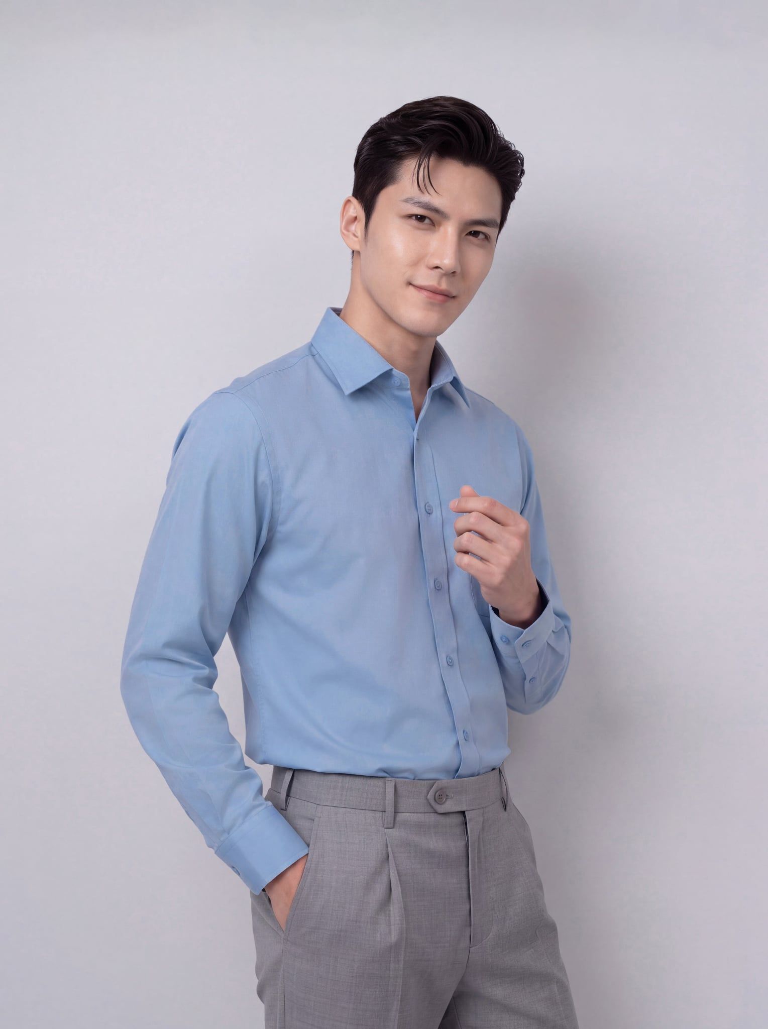 Sơ mi nam dài tay May 10 form Regular mã 010124236ĐT AH362