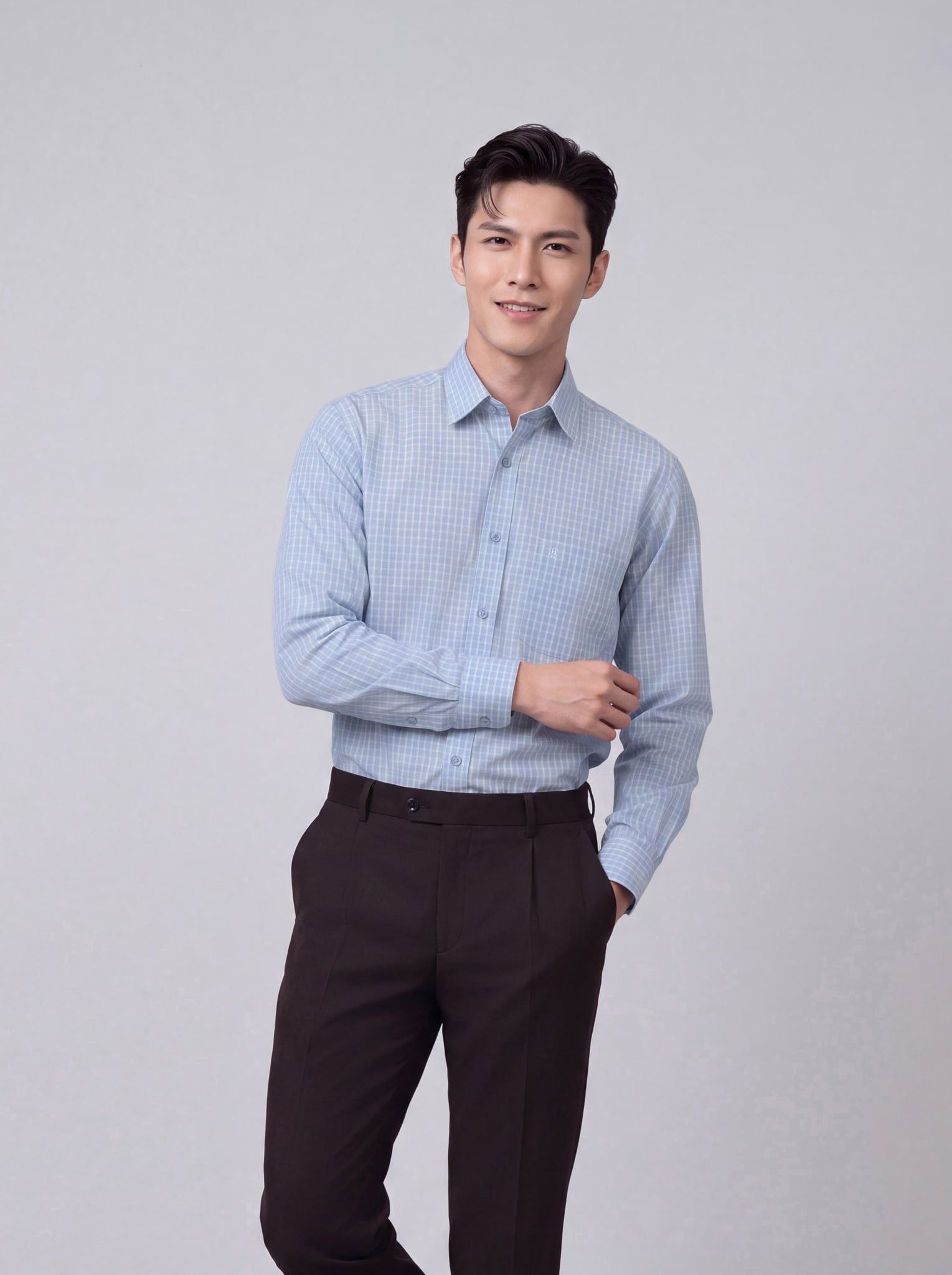 Sơ mi nam dài tay May 10 form Regular mã 010124237ĐT AK535