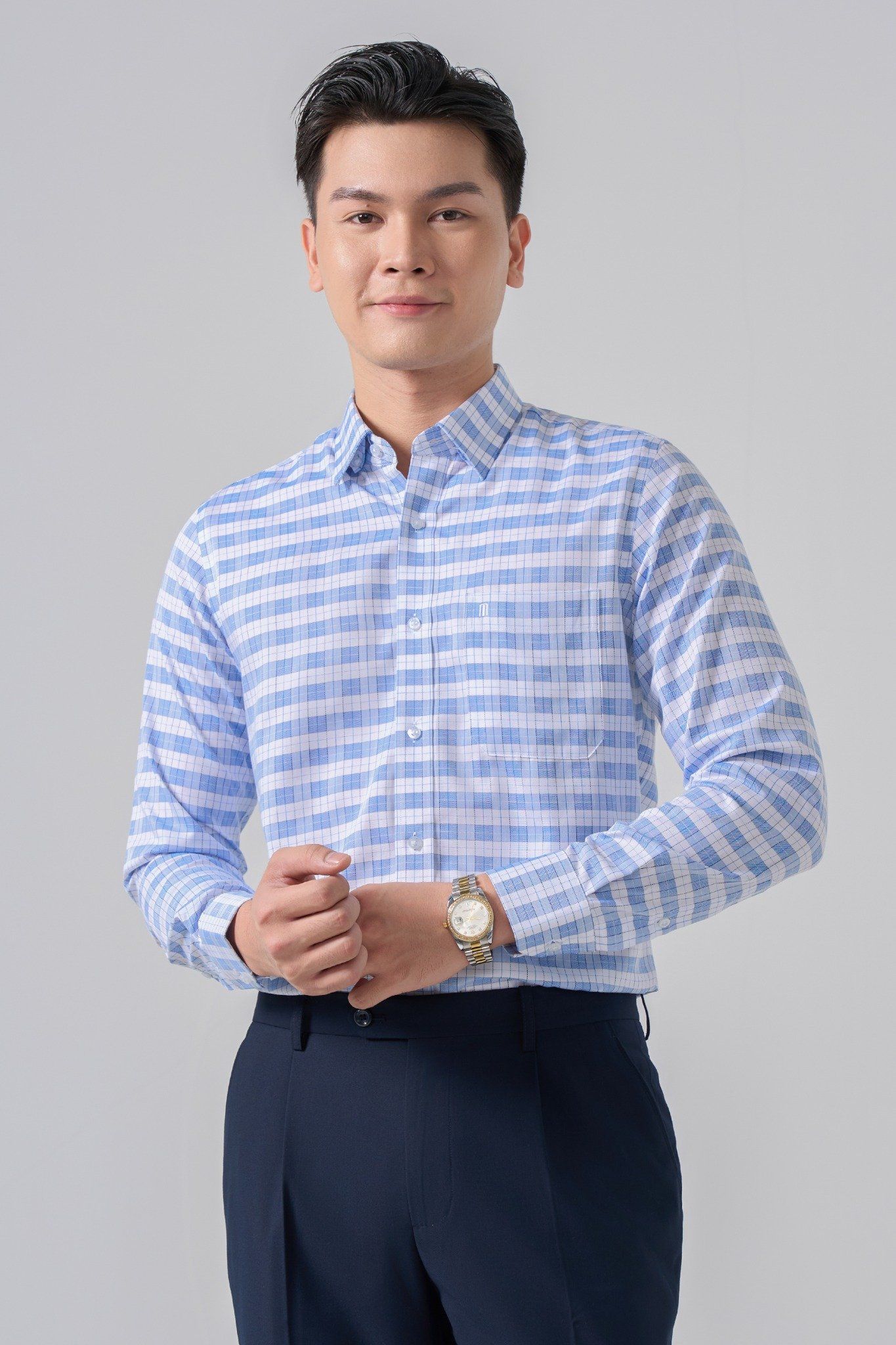 Sơ mi nam dài tay May 10 form RegularFit mã 010124239 AK602