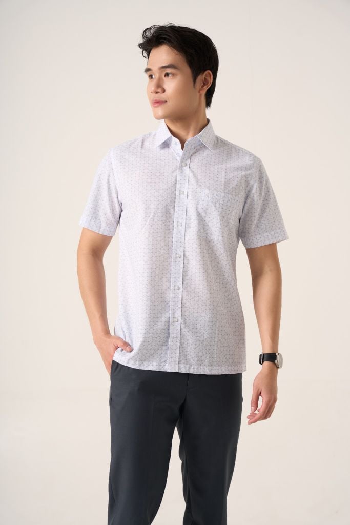 Sơ mi nam cộc tay May 10 form RegularFit mã 010124241GB AH400