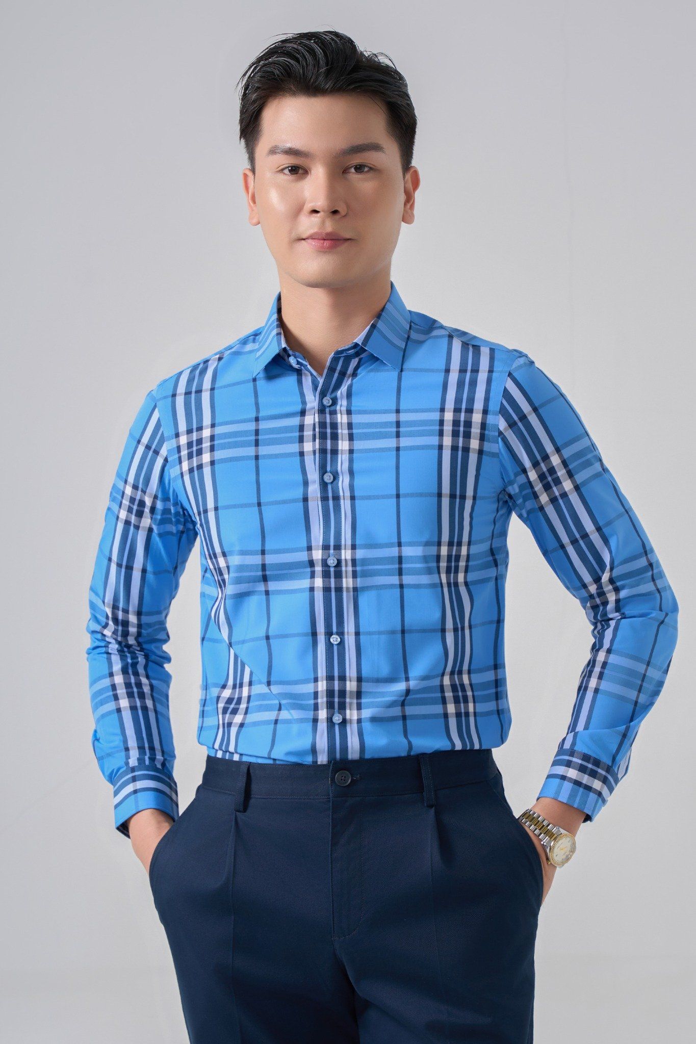 Sơ mi nam dài tay May 10 form SlimFit mã 010124248ĐT AK570