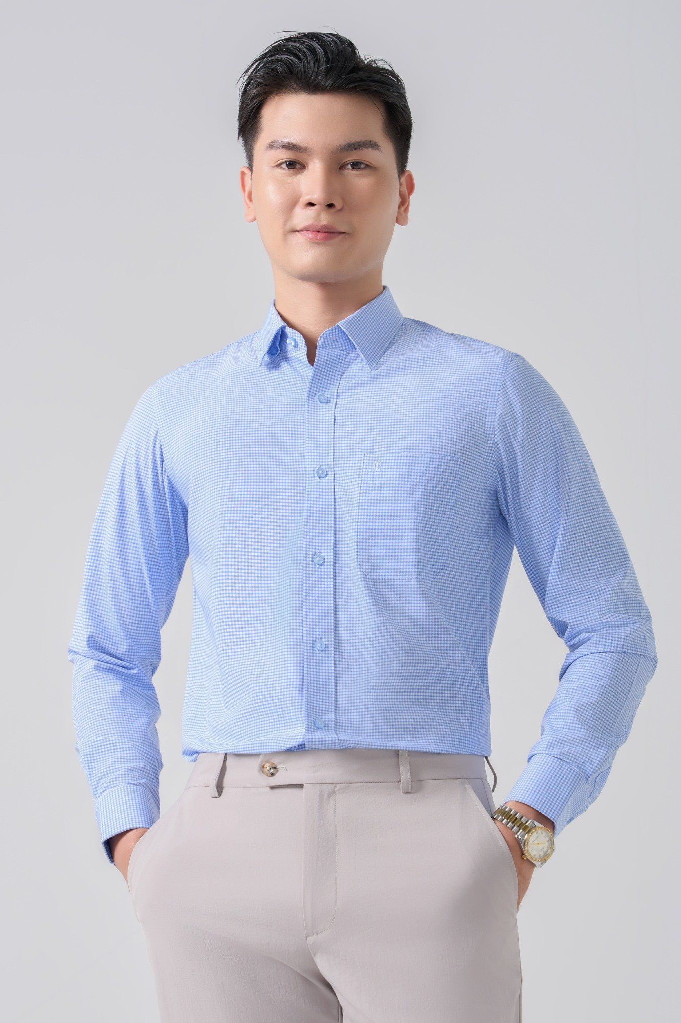 Sơ mi nam dài tay May 10 form RegularFit mã 010124298 AK440