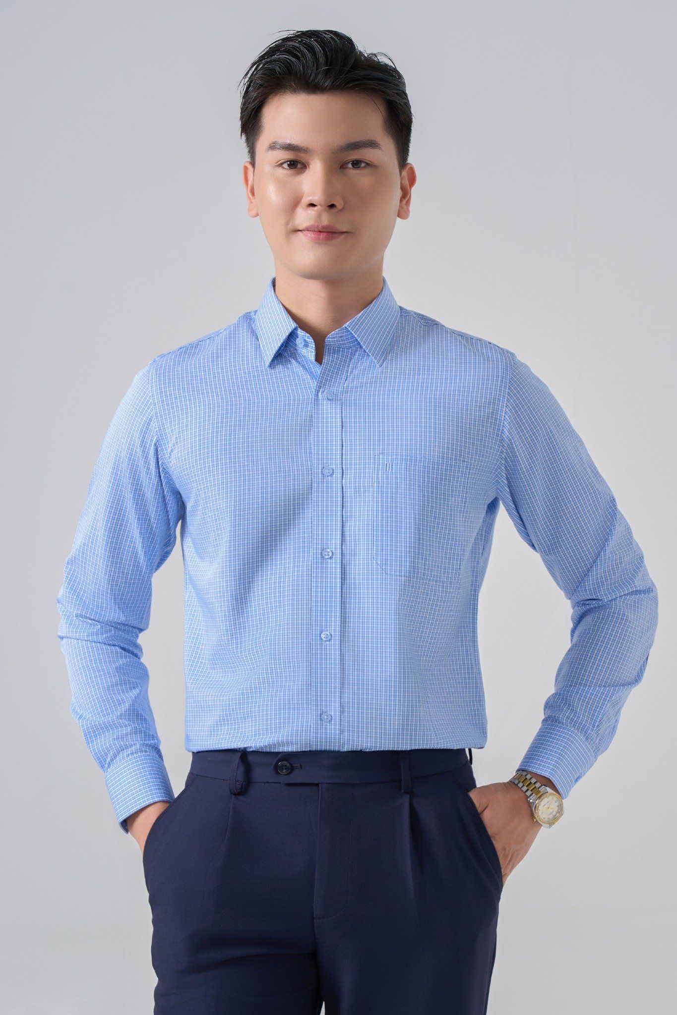 Sơ mi nam dài tay May 10 form RegularFit mã 010124298 AK548