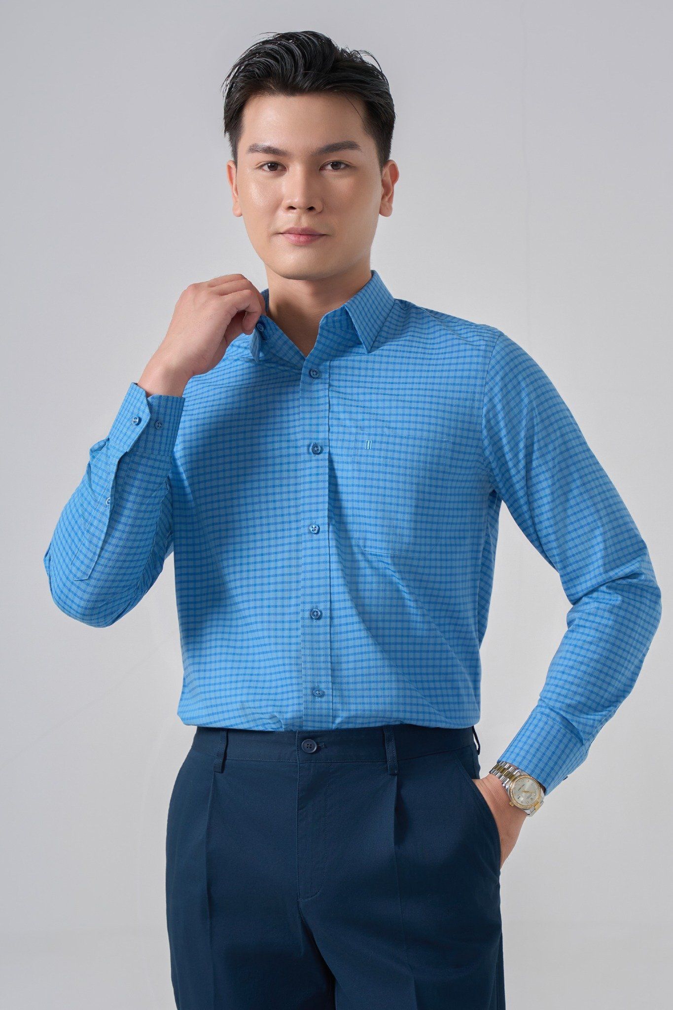 Sơ mi nam dài tay May 10 form RegularFit mã 010125009 AK565