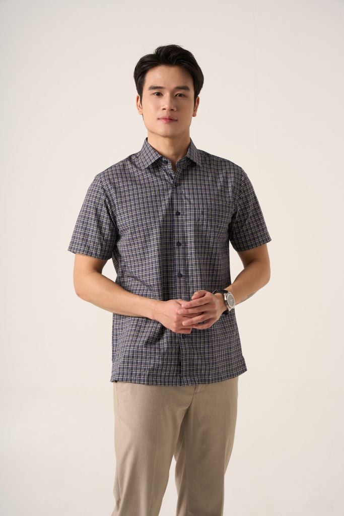 Sơ mi nam cộc tay May 10 form RegularFit mã 010125030 AK391