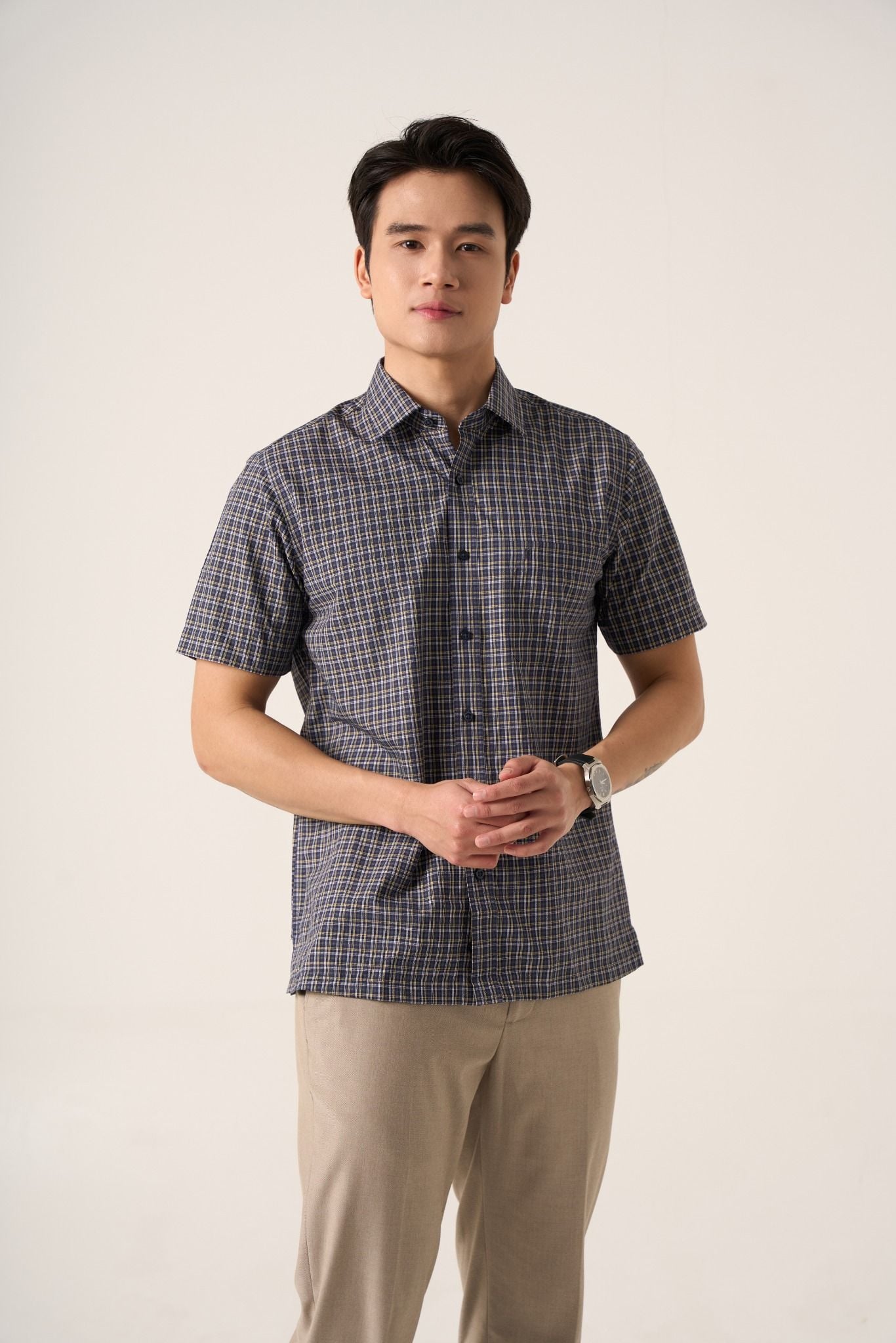 Sơ mi nam cộc tay May 10 form RegularFit mã 010125030 AK391