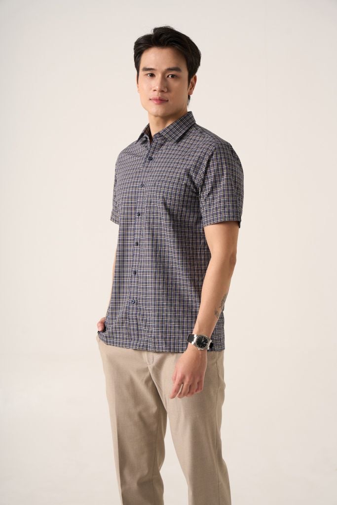 Sơ mi nam cộc tay May 10 form RegularFit mã 010125030 AK391