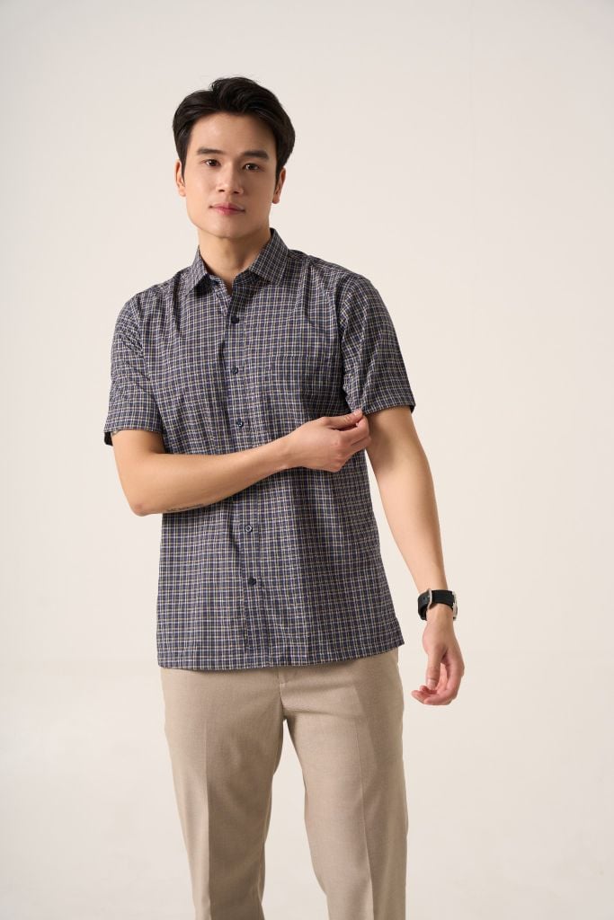 Sơ mi nam cộc tay May 10 form RegularFit mã 010125030 AK391