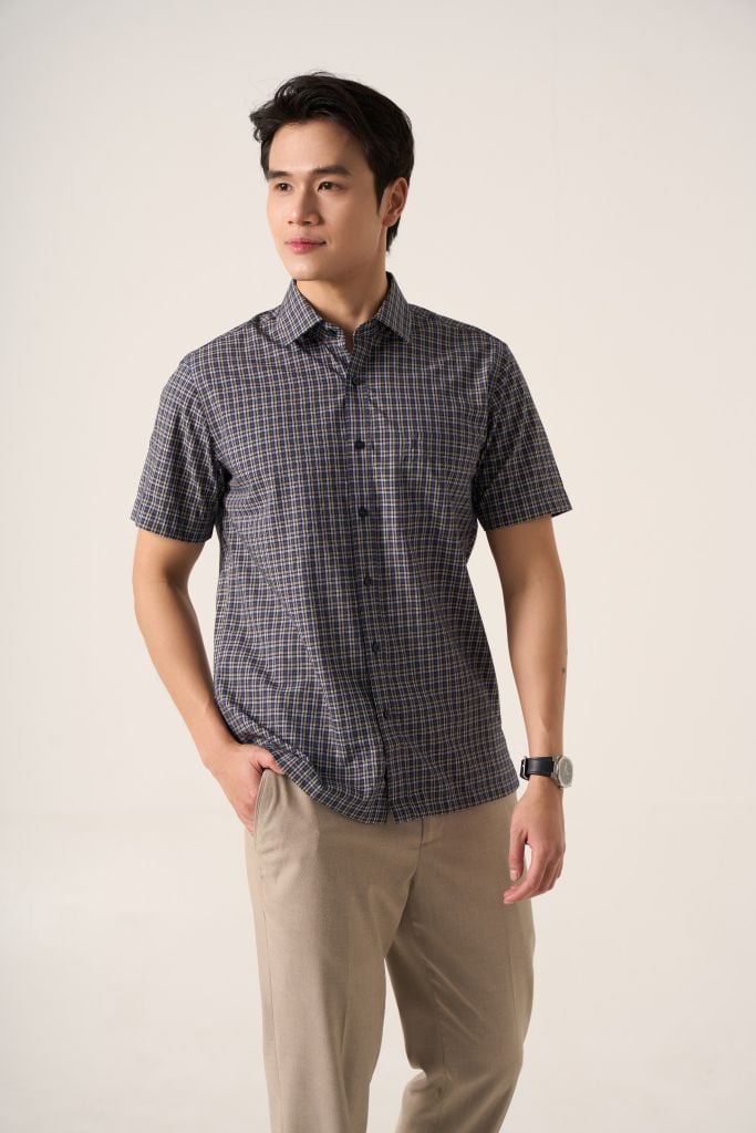 Sơ mi nam cộc tay May 10 form RegularFit mã 010125030 AK391