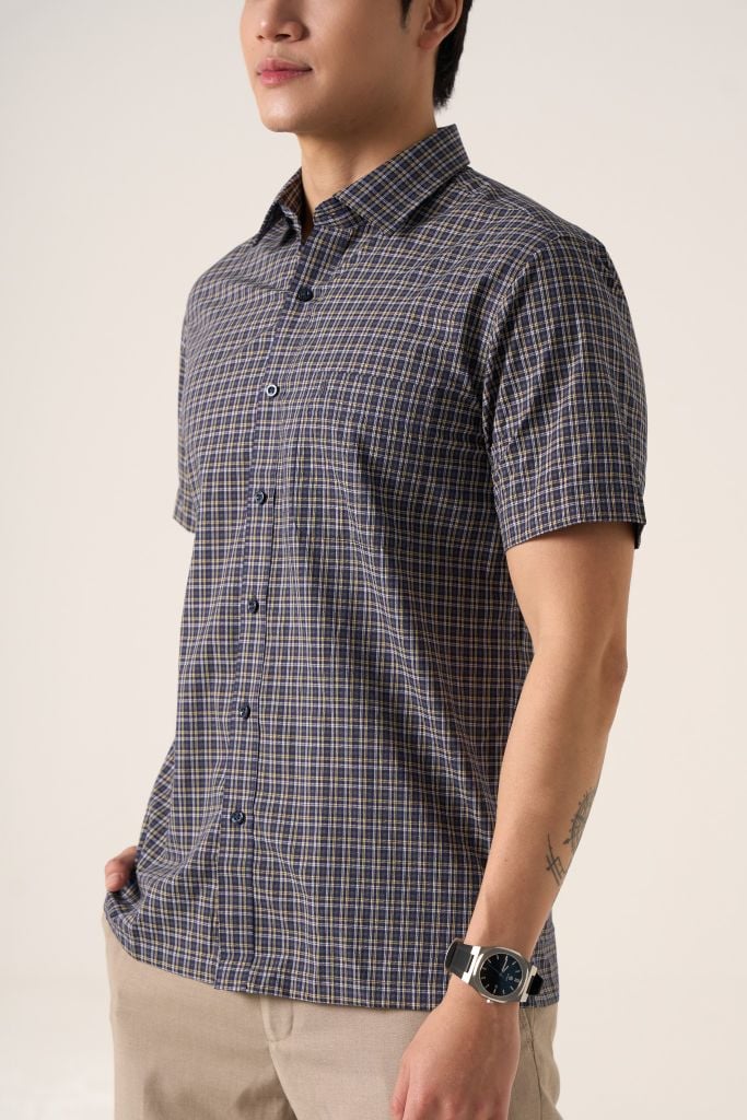 Sơ mi nam cộc tay May 10 form RegularFit mã 010125030 AK391