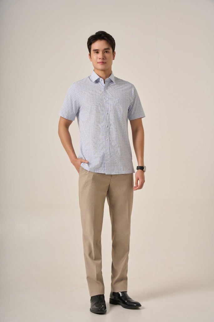 Sơ mi nam cộc tay May 10 form RegularFit mã 010125030 AK465
