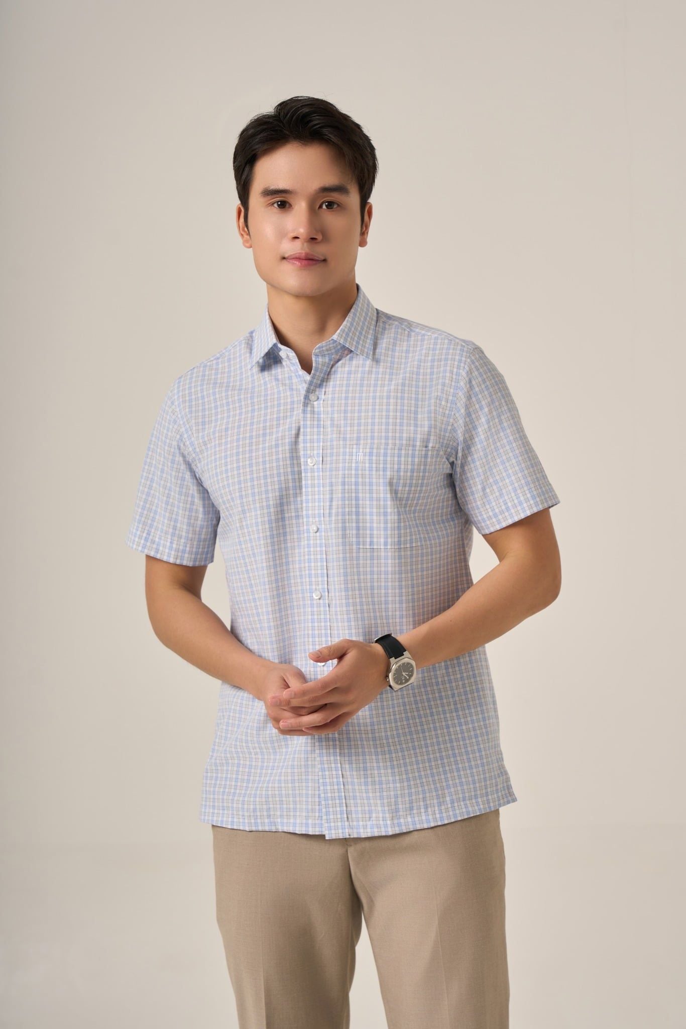 Sơ mi nam cộc tay May 10 form RegularFit mã 010125030 AK465