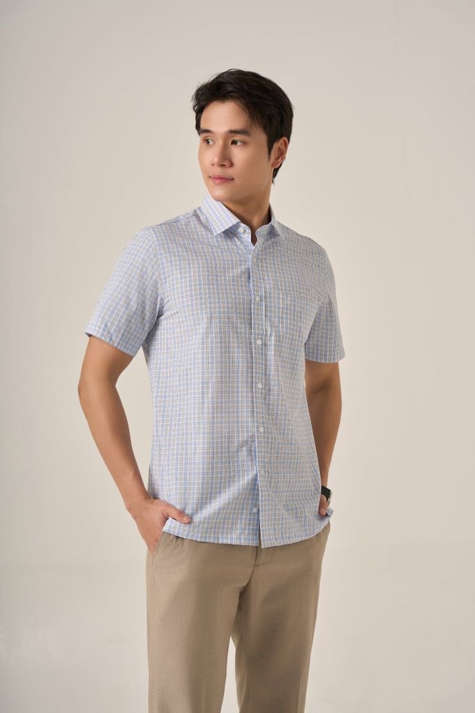 Sơ mi nam cộc tay May 10 form RegularFit mã 010125030 AK465