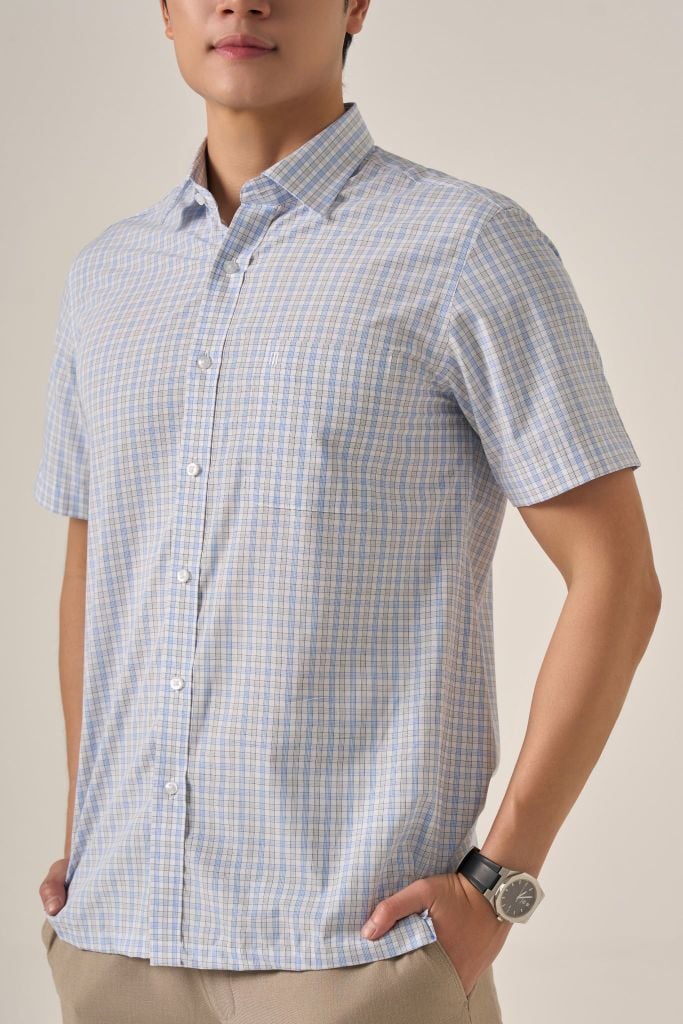 Sơ mi nam cộc tay May 10 form RegularFit mã 010125030 AK465