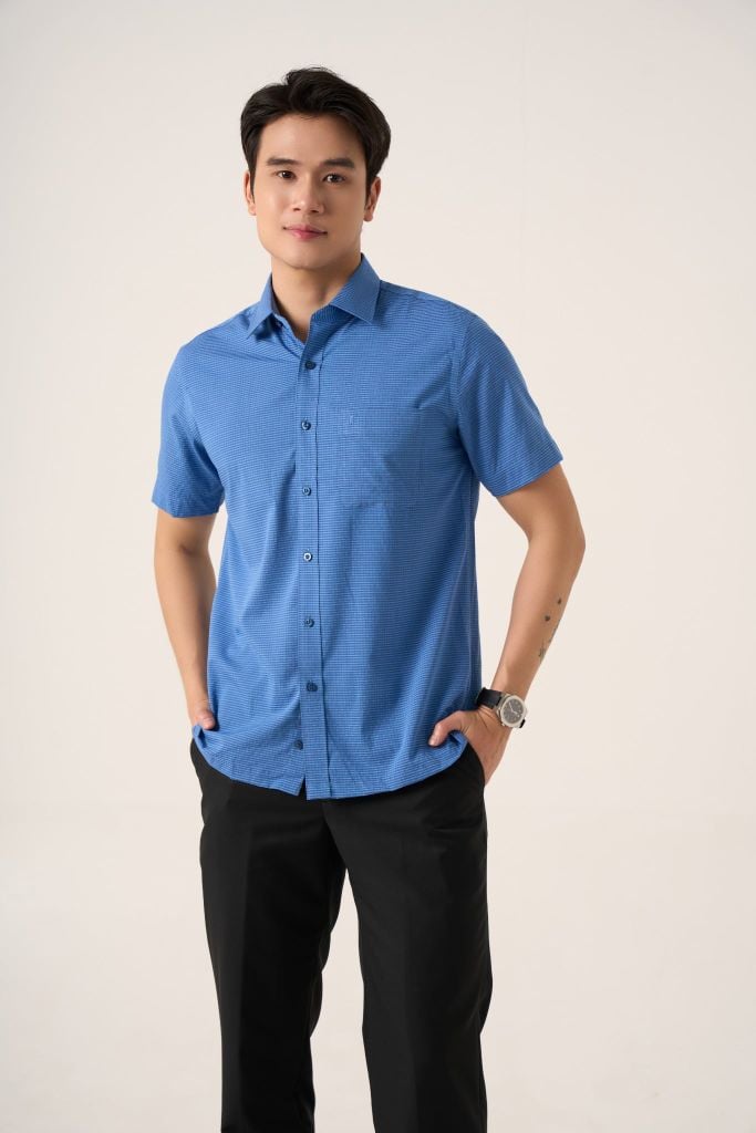 Sơ mi nam cộc tay May 10 form RegularFit mã 010125030 AK561