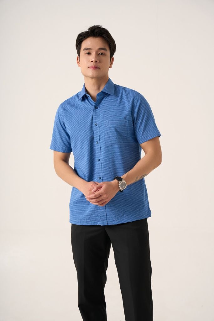 Sơ mi nam cộc tay May 10 form RegularFit mã 010125030 AK561