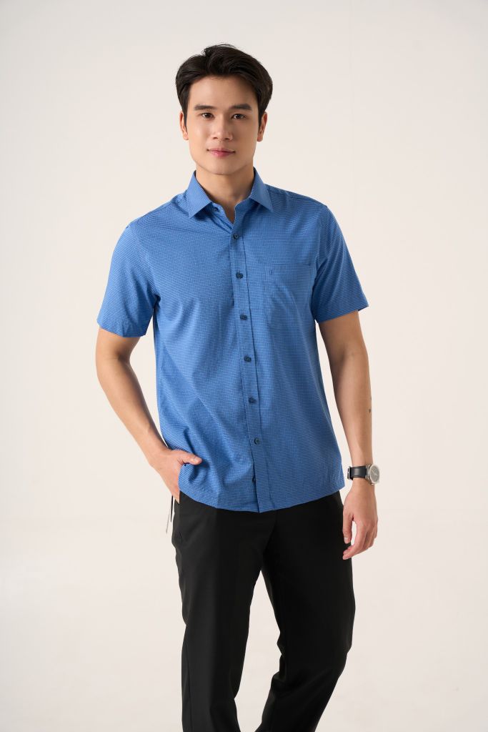 Sơ mi nam cộc tay May 10 form RegularFit mã 010125030 AK561