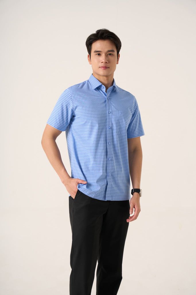 Sơ mi nam cộc tay May 10 form RegularFit mã 010125030 AK564