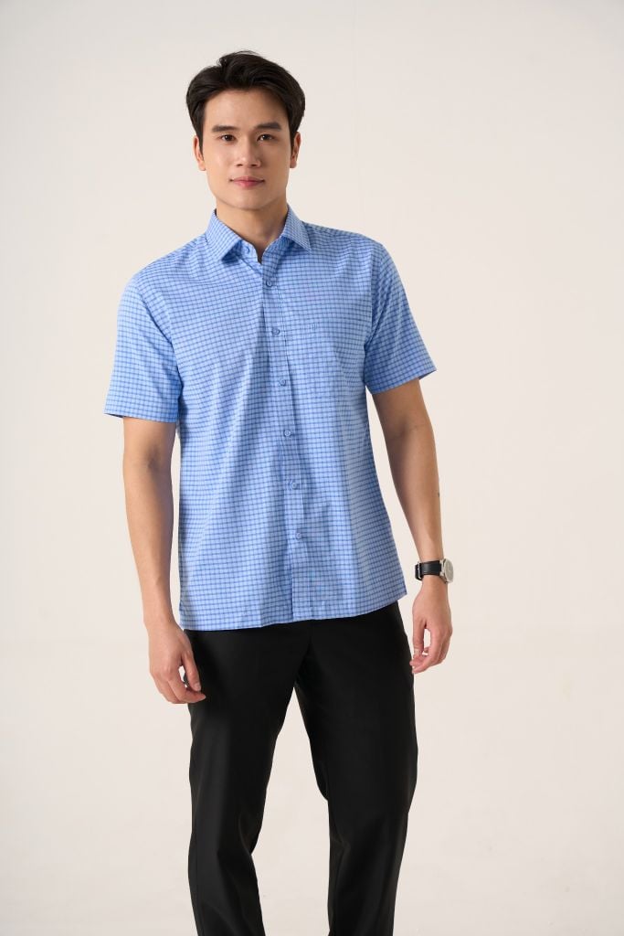 Sơ mi nam cộc tay May 10 form RegularFit mã 010125030 AK564