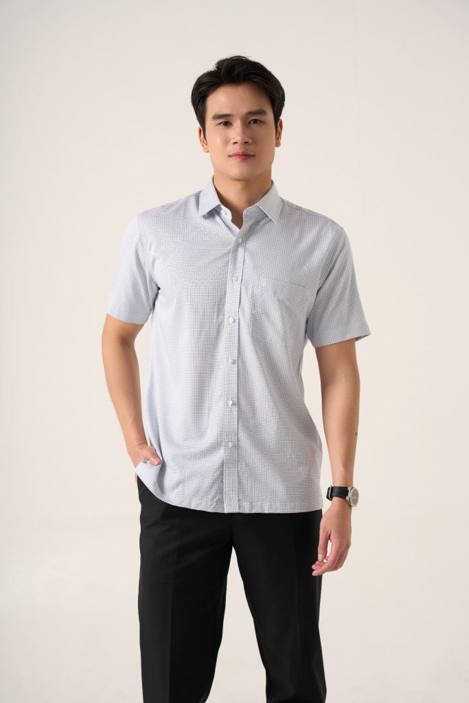 Sơ mi nam cộc tay May 10 form RegularFit mã 010125030 AK573