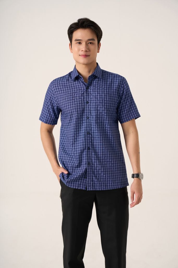 Sơ mi nam cộc tay May 10 form RegularFit mã 010125030 AK580