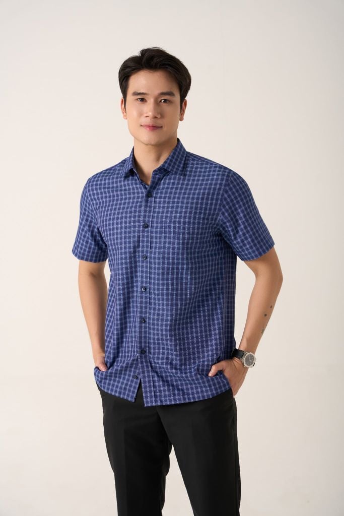 Sơ mi nam cộc tay May 10 form RegularFit mã 010125030 AK580