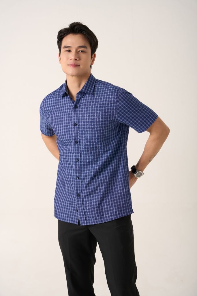 Sơ mi nam cộc tay May 10 form RegularFit mã 010125030 AK580