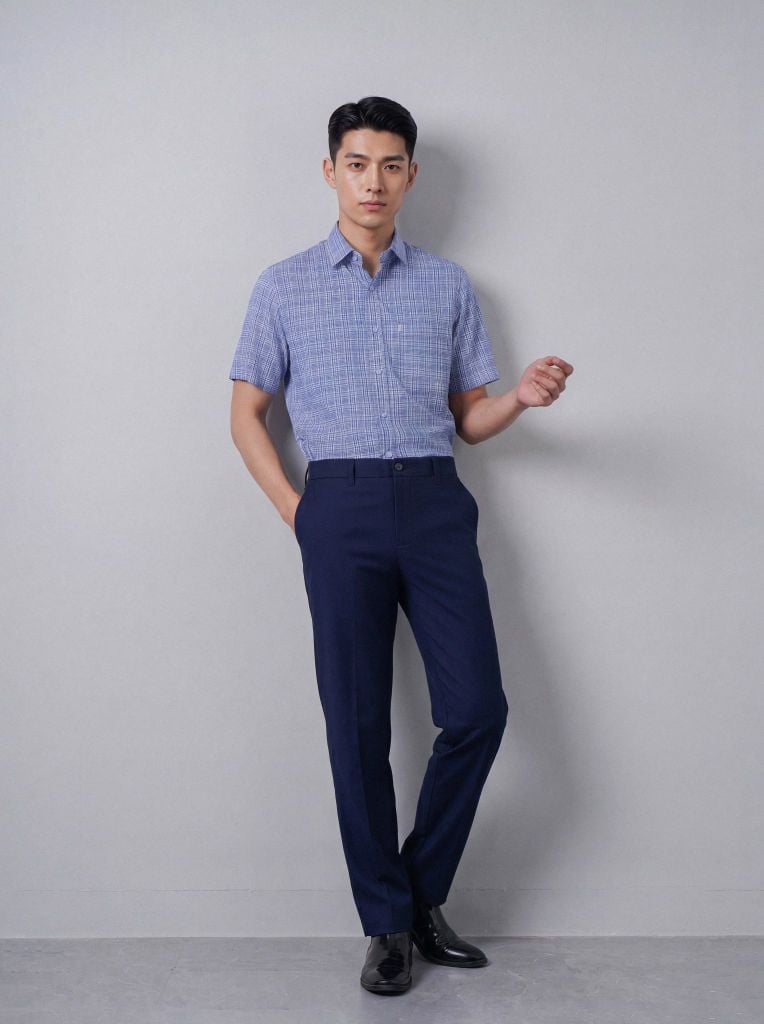 Sơ mi nam cộc tay May 10 mã 010125031 AK603