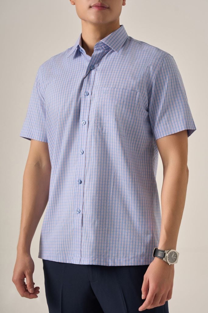 Sơ mi nam cộc tay GrusZ form RegularFit mã 010125041GZGB AK635