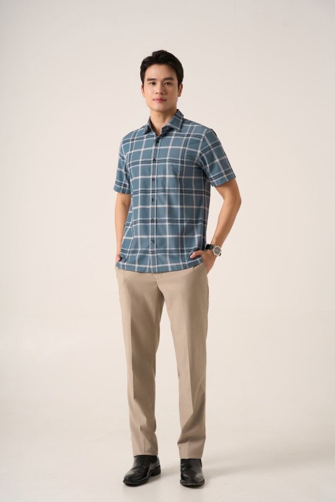 Sơ mi nam cộc tay GrusZ mã 010125041GZGB AK638